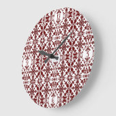 Vintag Damask Monogramm Große Wanduhr (Winkel)