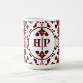 Vintag Damask Monogramm Kaffeetasse (Mittel)