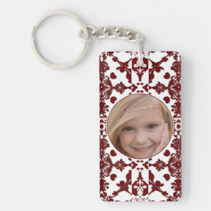 Vintag Damask Monogramm Schlüsselanhänger