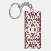 Vintag Damask Monogramm Schlüsselanhänger (Vorderseite links)