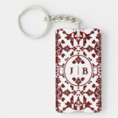 Vintag Damask Monogramm Schlüsselanhänger (Vorderseite)