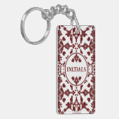 Vintag Damask Monogramm Schlüsselanhänger (Vorderseite links)