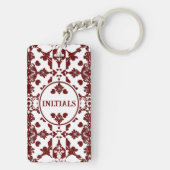 Vintag Damask Monogramm Schlüsselanhänger (Rückseite)