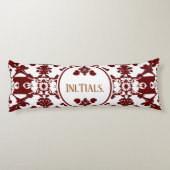 Vintag Damask Monogramm Seitenschläferkissen (Rückseite)