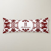 Vintag Damask Monogramm Seitenschläferkissen (Vorderseite)