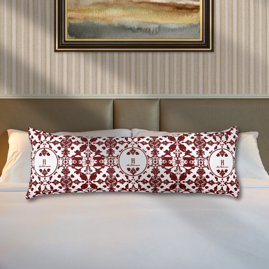 Vintag Damask Monogramm Seitenschläferkissen