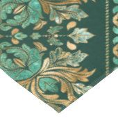 Vintag Damask Muster - Smaragdgrün und gold Tischdecke (Schrägansicht)