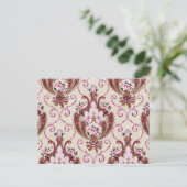 Vintag Damask Postkarte (Stehend Vorderseite)