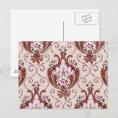 Vintag Damask Postkarte (Vorne/Hinten)
