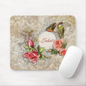 Vintag Damask Rose Mousepad (Mit Mouse)