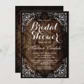 Vintag Damask Rustic Bridal Dusche Einladungen (Vorne/Hinten)