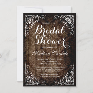Vintag Damask Rustic Bridal Dusche Einladungen