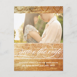 Vintag Damask Save the Date Ankündigungspostkarte