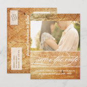 Vintag Damask Save the Date Ankündigungspostkarte (Vorne/Hinten)