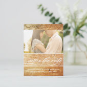 Vintag Damask Save the Date Ankündigungspostkarte (Stehend Vorderseite)