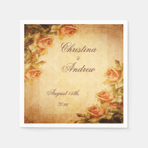 Vintag Damask Shabby Chic Peach Rose Servietten
