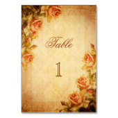 Vintag Damask Shabby Chic Peach Rose Tischnummer (Rückseite)