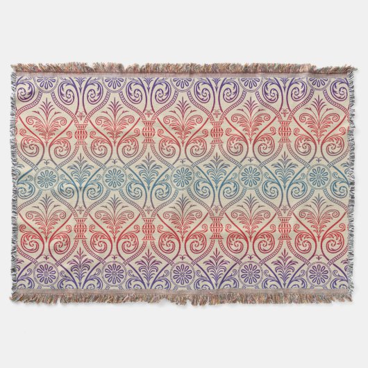 Vintag Damask Wallpaper - blau violett Decke (Vorderseite)