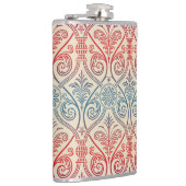 Vintag Damask Wallpaper - blau violett Flachmann (Rechts)