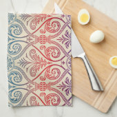 Vintag Damask Wallpaper - blau violett Geschirrtuch (Viertel Falte)