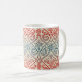 Vintag Damask Wallpaper - blau violett Kaffeetasse (VorderseiteRechts)