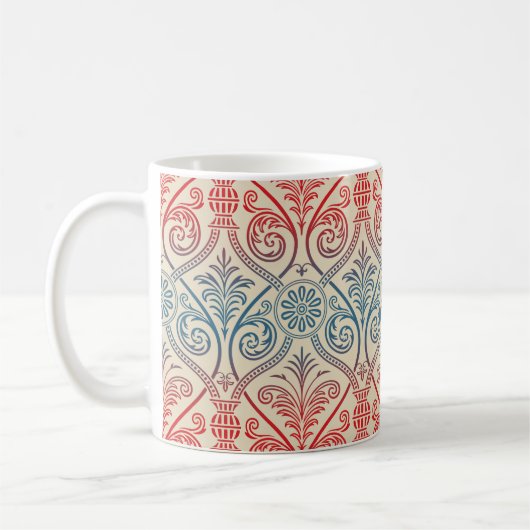 Vintag Damask Wallpaper - blau violett Kaffeetasse (Links)