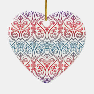 Vintag Damask Wallpaper - blau violett Keramikornament