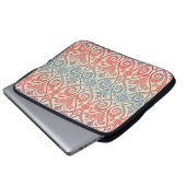 Vintag Damask Wallpaper - blau violett Laptopschutzhülle (Vorne Knopf)