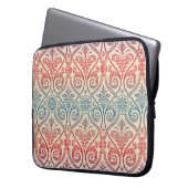 Vintag Damask Wallpaper - blau violett Laptopschutzhülle (Vorderseite Links)