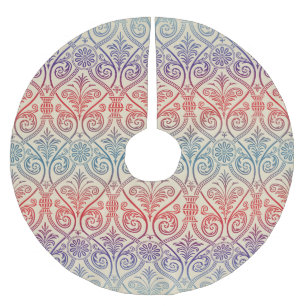 Vintag Damask Wallpaper - blau violett Polyester Weihnachtsbaumdecke