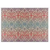 Vintag Damask Wallpaper - blau violett Schneidebrett (Vorderseite)