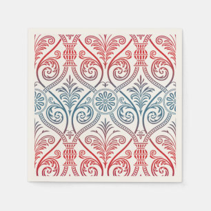 Vintag Damask Wallpaper - blau violett Serviette