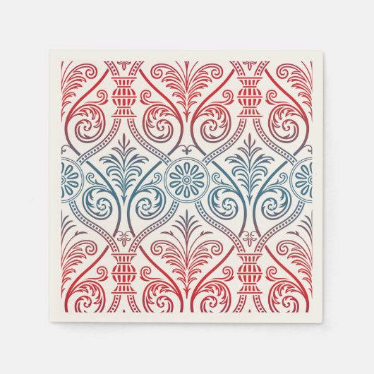 Vintag Damask Wallpaper - blau violett Serviette (Vorderseite)