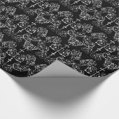 Vintag Damask Wallpaper - weiß + Ihr Backgr. Geschenkpapier (Ecke)