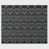 Vintag Damask Wallpaper - weiß + Ihr Backgr. Geschenkpapier (Flach)