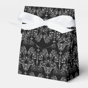 Vintag Damask Wallpaper - weiß + Ihr Backgr. Geschenkschachtel