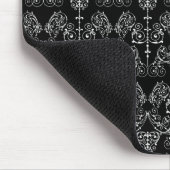 Vintag Damask Wallpaper - weiß + Ihr Backgr. Mousepad (Ecke)