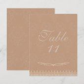 Vintag Damask Wedding Tischnummern Rose Rosa (Vorne/Hinten)