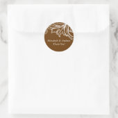 Vintag Damask Wedding Vielen Dank Sticker Brown (Tasche)