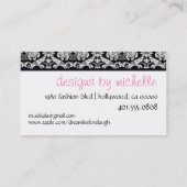 Vintag; Damastmonogramm Visitenkarte (Rückseite)