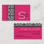 Vintag; Damastmonogramm Visitenkarte (Vorne/Hinten)