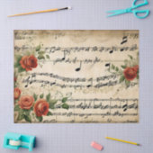 Vintag Dance Musiknoten Blumendesign Deko Seidenpapier (Basteln)