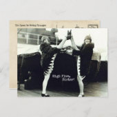 Vintag Dancer High Five Herzlichen Glückwunsch Postkarte (Vorne/Hinten)