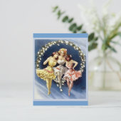Vintag Dancing Ballerinas Postkarte (Stehend Vorderseite)