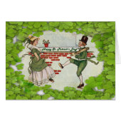 Vintag Dancing Irish Couple Grußkarte, ZSSG (Vorderseite (Horizontal))