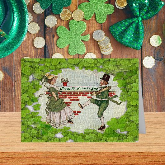 Vintag Dancing Irish Couple Grußkarte, ZSSG