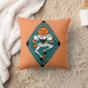 Vintag Dancing Pumpkin Lady Square Throw Kissen
