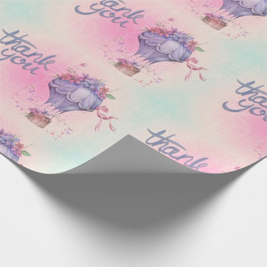 Vintag Danke, Hot Air Ballon Geschenkpapier (Ecke)