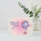 Vintag Danke, Hot Air Ballon Postkarte (Stehend Vorderseite)