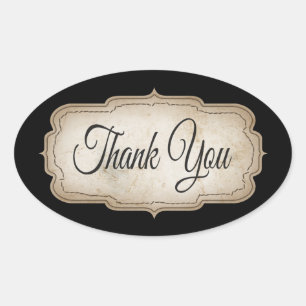 Vintag danke Ihnen Tan & Black Rustic Stickers